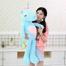 Charger l'image dans la galerie, Grosse Peluche Licorne bleu